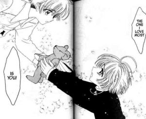 A romantic scene from Cardcaptor Sakura. 