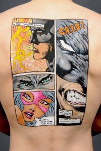 Batman comic panels tattoo