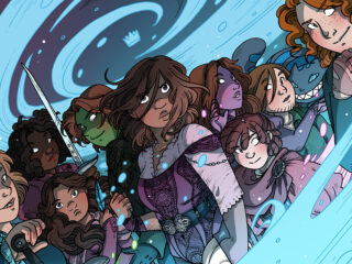 A picture of the main heroes of the webcomic Namesake